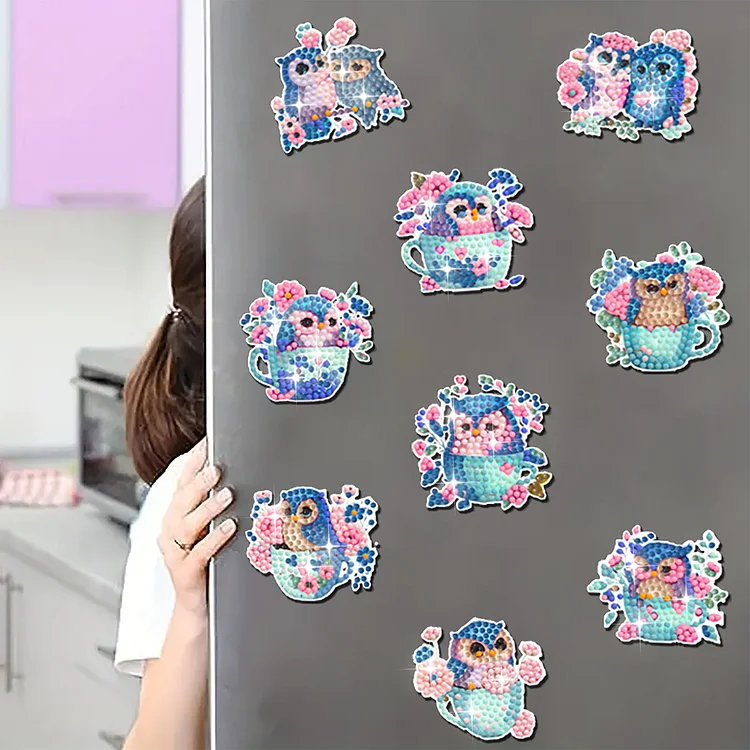 DIY Diamond Painting Fridge Stickers - Owl