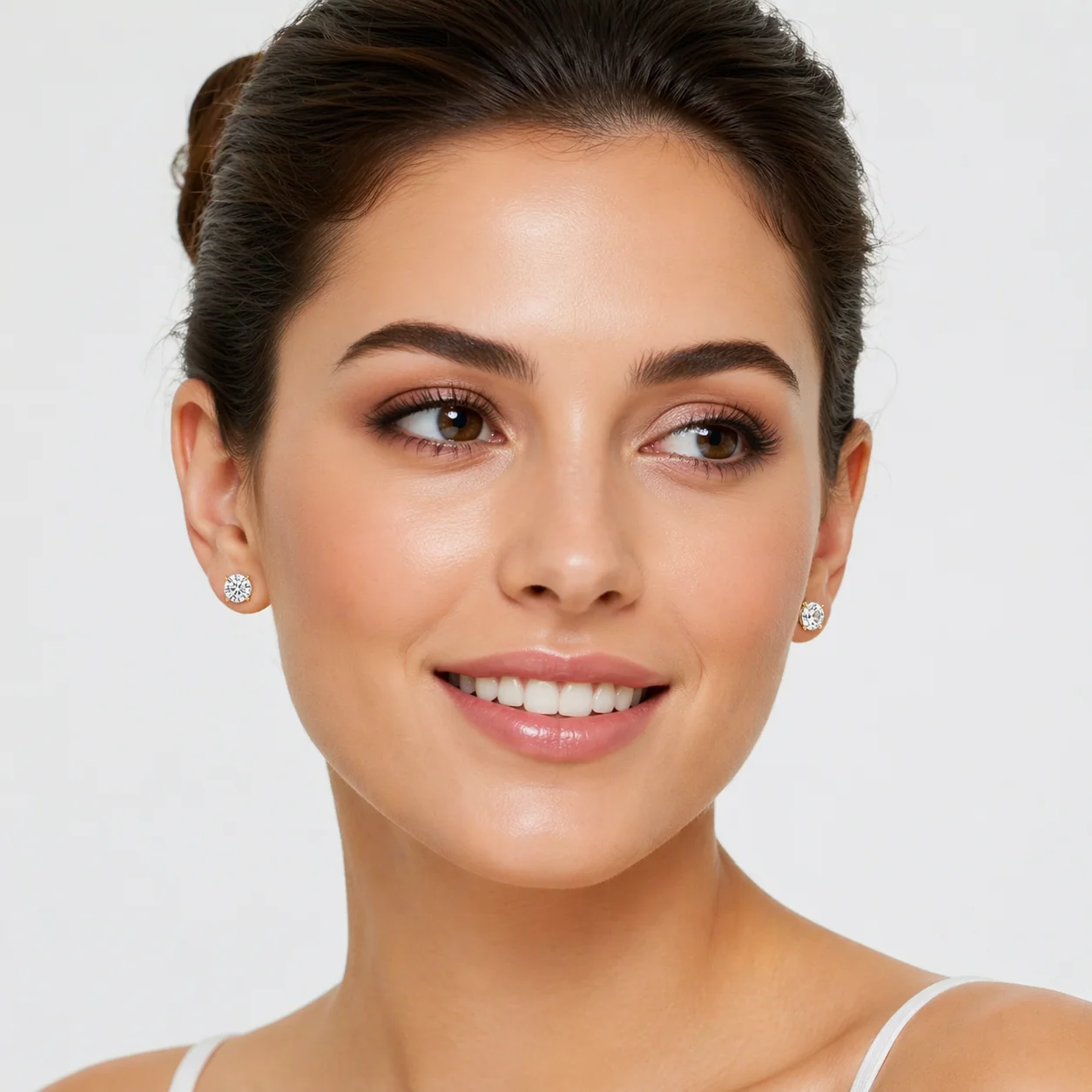 Moissanite Diamond  Four-Prong Stud Earrings