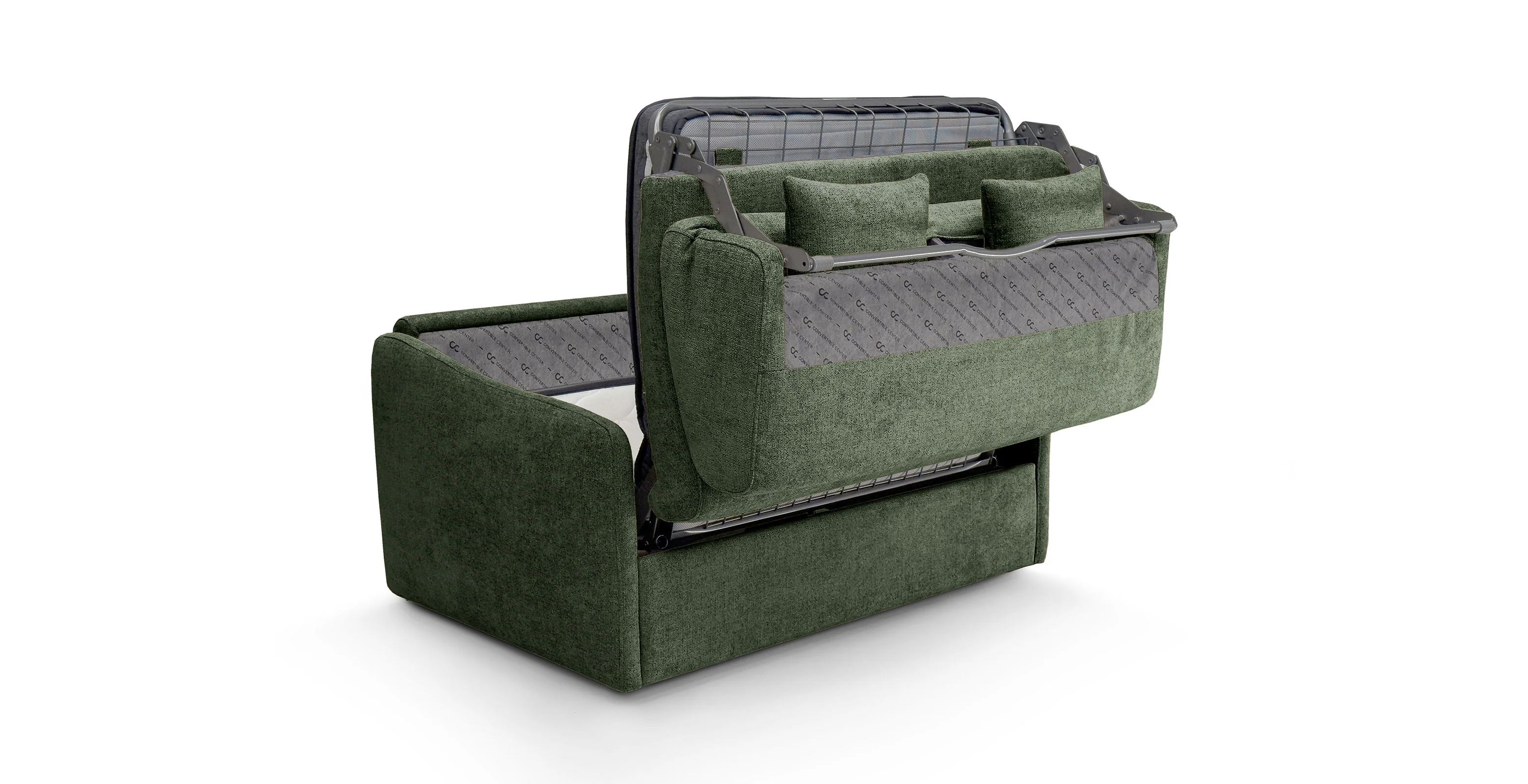 QUIBERON - Fauteuil convertible 100 x 190 cm - Velours texturé