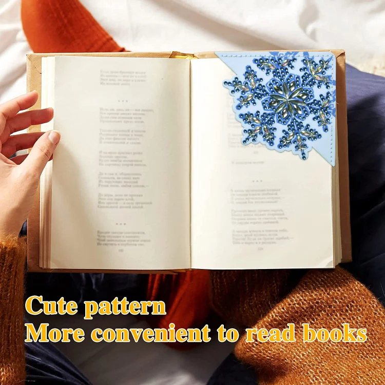 DIY Diamond Painting  Corner Bookmark - 8 Pcs Snowflakes