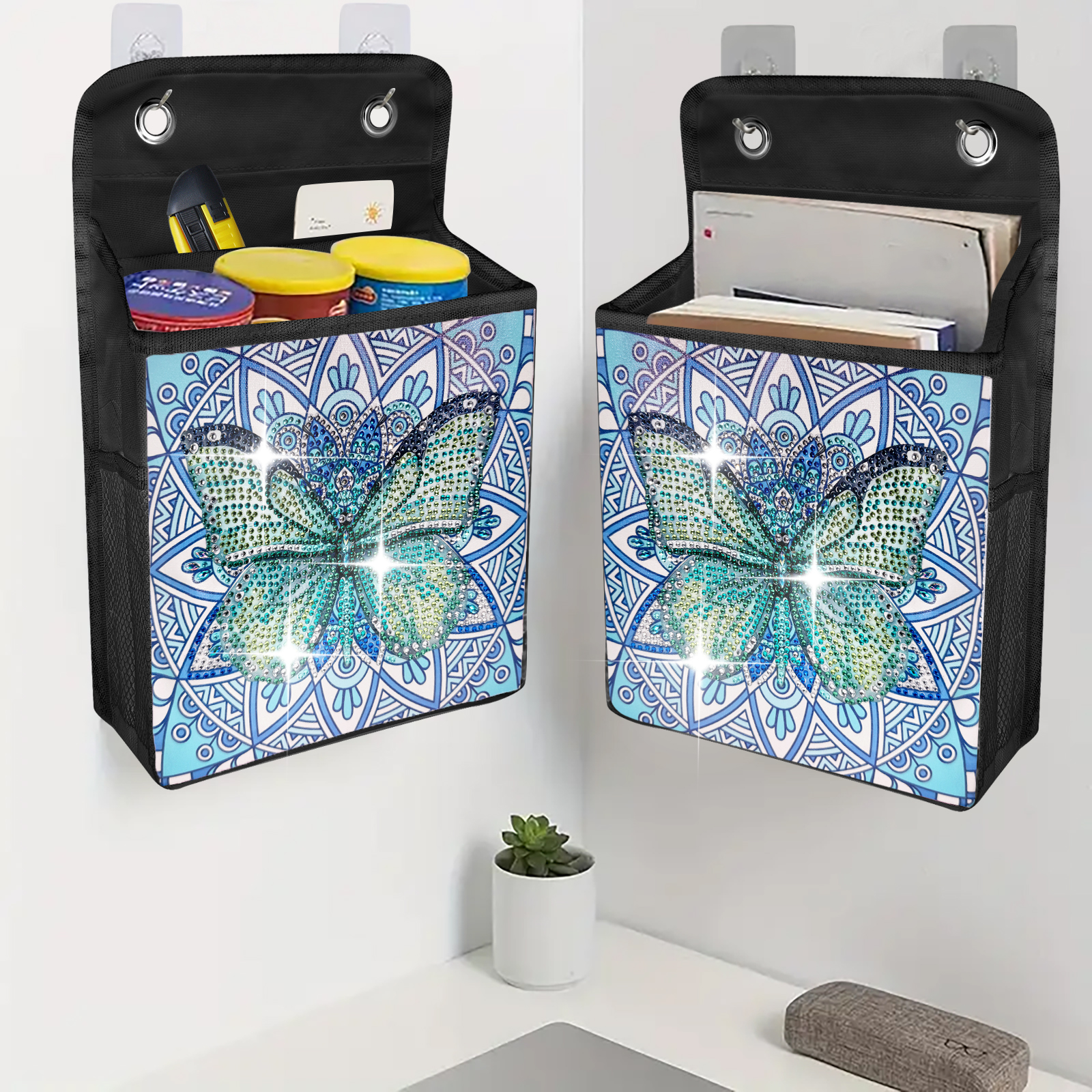 DIY Diamond Painting Hanging Bag - Blue Butterfly