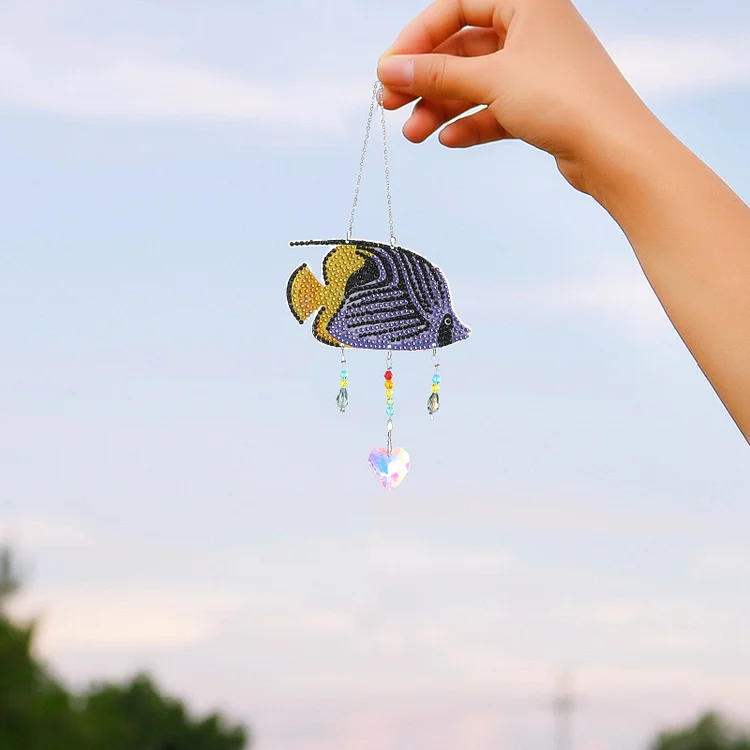 DIY Diamond Painting Wind Chime - Fish