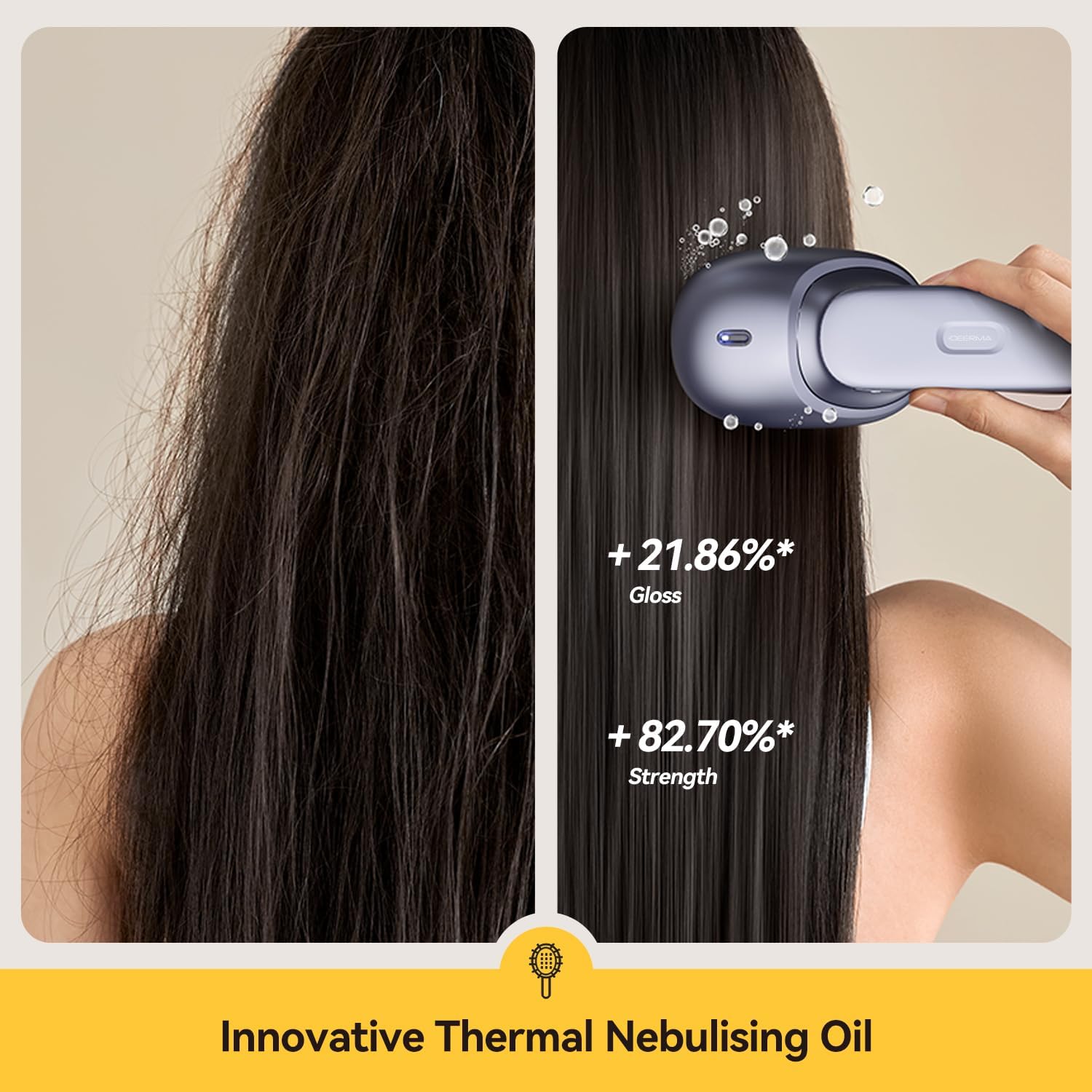 Deerma Scalp Massager Hair Growth,Christmas Gifts,Vibration Massage Hair Brush with Essential Oil Misting Nourishes, Electric Deep Scalp Scrubber Head Massager Massaging Scalp for Muscle Relax