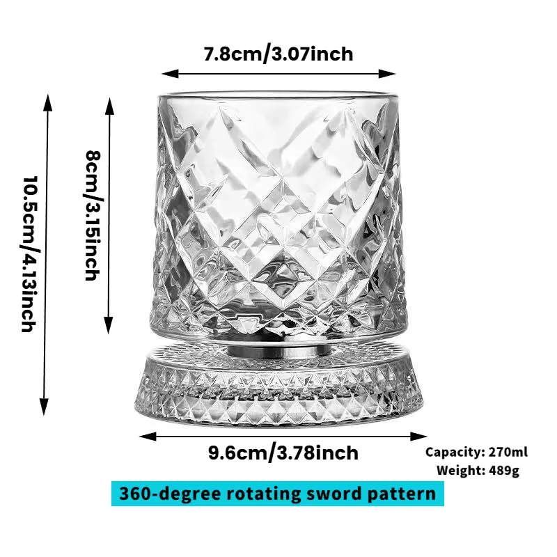 360° Spinning Crystal Whiskey Glass