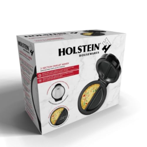 Non-Stick Omelet & Frittata Maker, Stainless Steel - Makes 2 Individual Portions Quick & Easy (2 Section, Black)