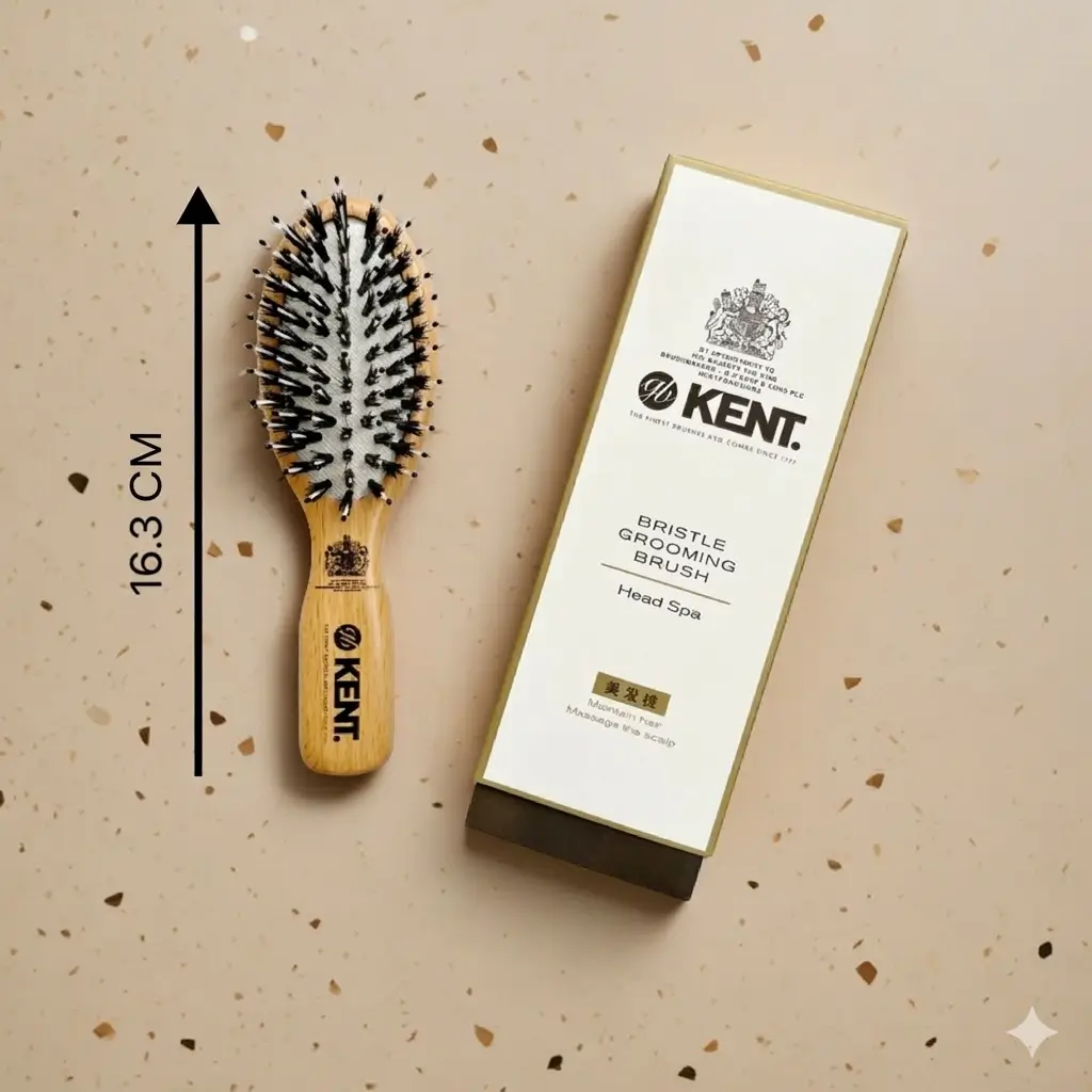 KENT ENGLAND Luxury Bristle Grooming Brush | Head Spa & Detangling (Travel Size)