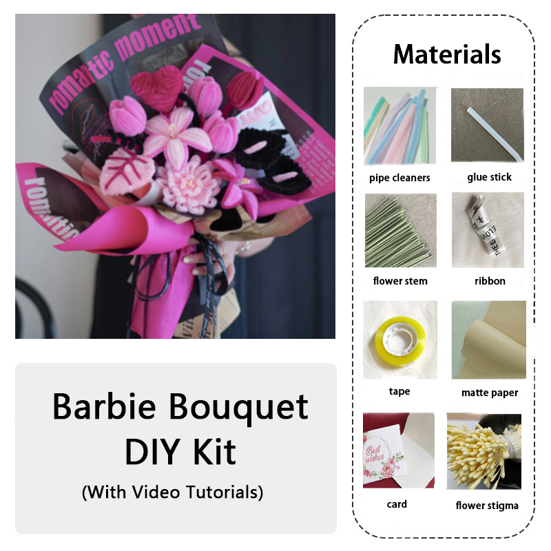 DIY Pipe Cleaners Kit - Barbie Bouquet