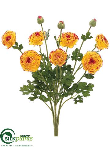 Silk Plants Direct Ranunculus Bush - Burgundy Two Tone - Pack of 6