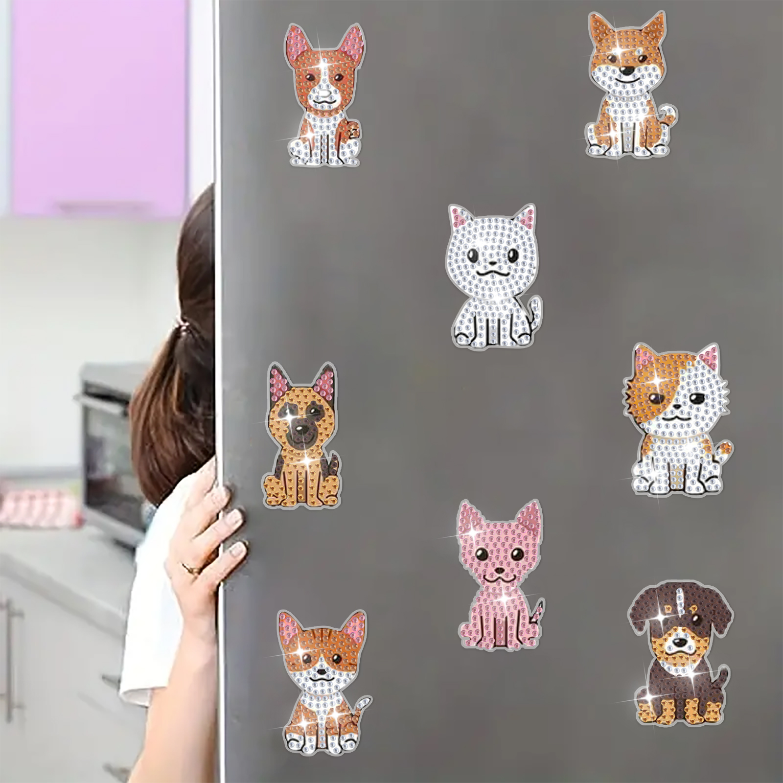DIY Diamond Painting Fridge Stickers - Dogs