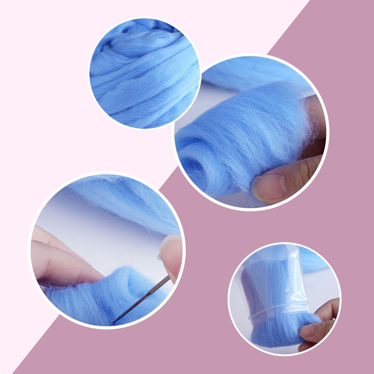 Feltedjoy - Needle Felting Accessory - 12 Colors Wool Bundle Kit