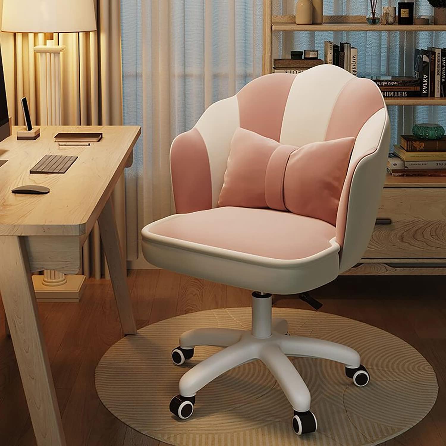Office Chair Cute Petal Desk Chair, Modern Fabric Home Butterfly Chairs Height Adjustable Chair Makeup Chairs Computer Chairs