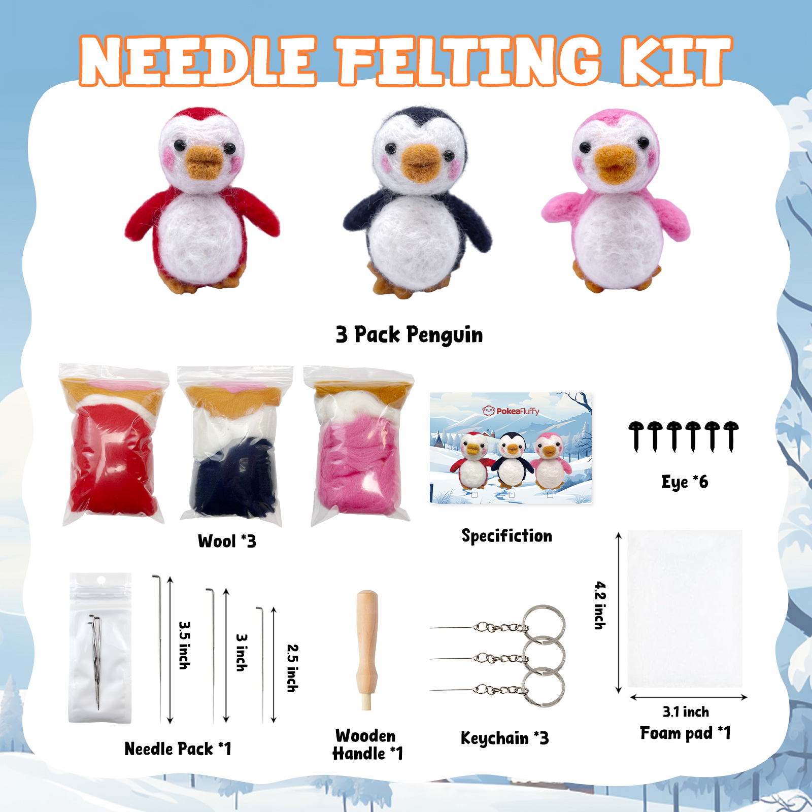 Peppy Felt Animals Needle Felting Kit