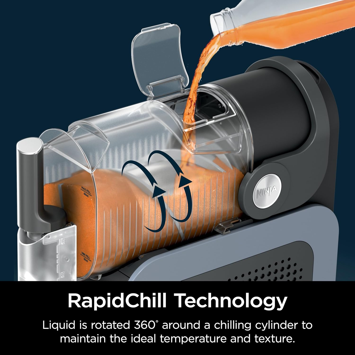 Professional Frozen Drink Maker with RapidChill Technology, 88 oz. Frozen Drink & Slushie Machine, 5 Preset Programs, Frozen Margaritas, Frappés, and More, Orange Mango, FS301OR