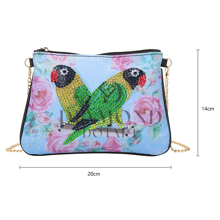 DIY Diamond Painting Leather Bag - Parrot