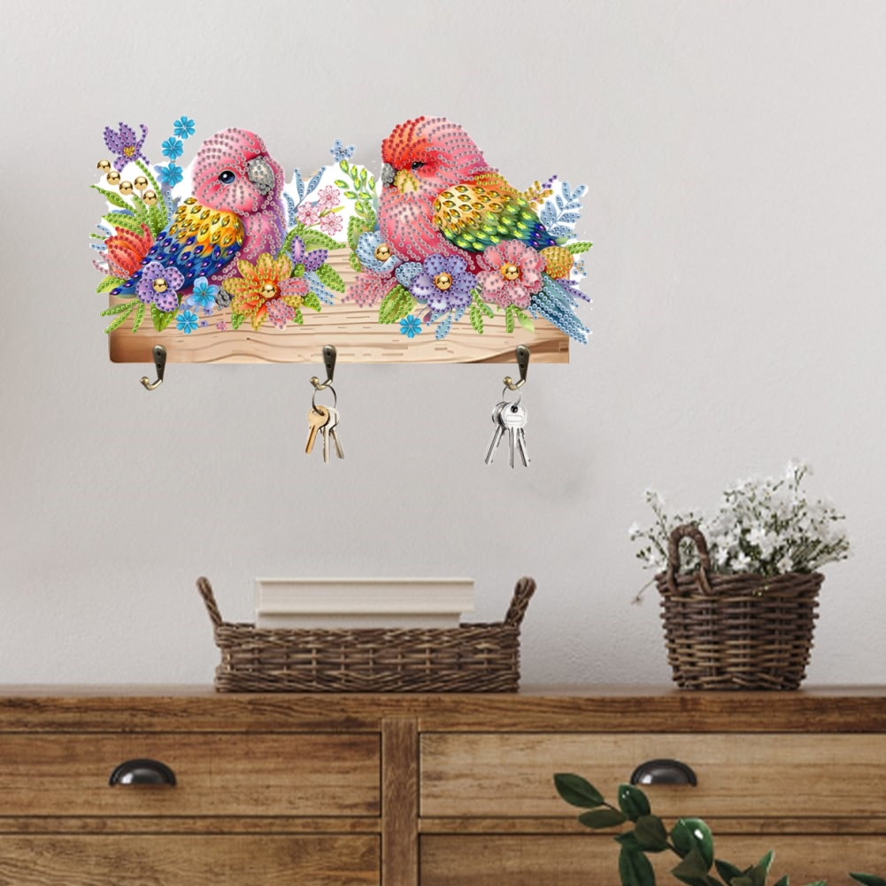 DIY Diamond Painting Hanging Hooks - Parrots