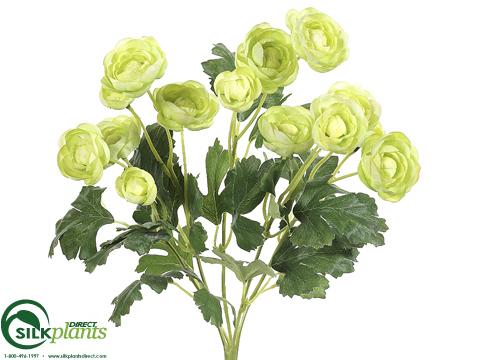 Silk Plants Direct Mini Ranunculus Bush - Pink - Pack of 12