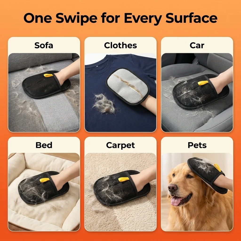 Quick, easy fur removal with a swipe.