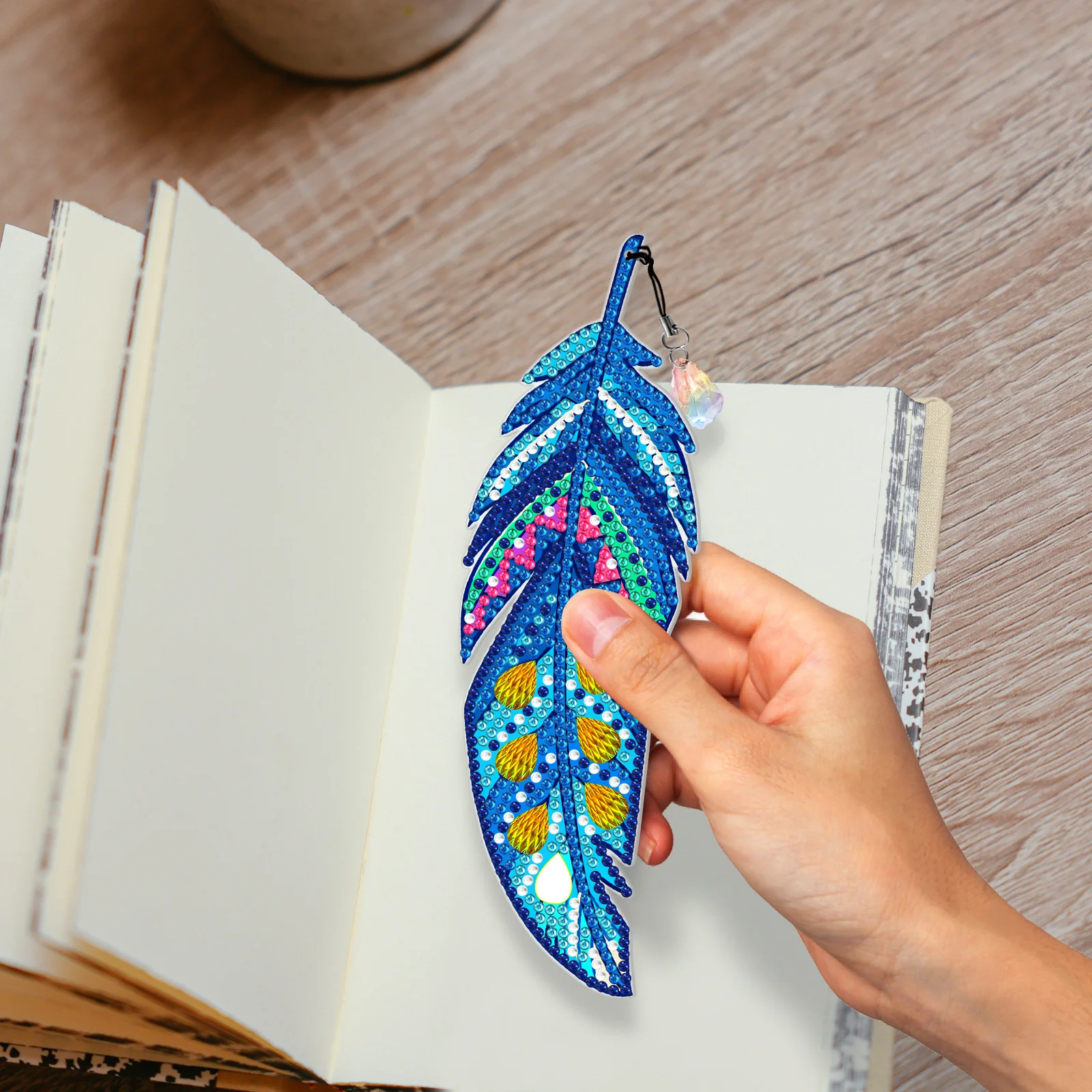 DIY Diamond Painting Feather Bookmark B