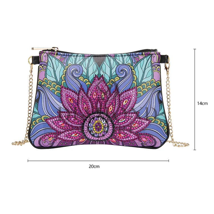 DIY Diamond Painting Leather Bag - Posy Flower