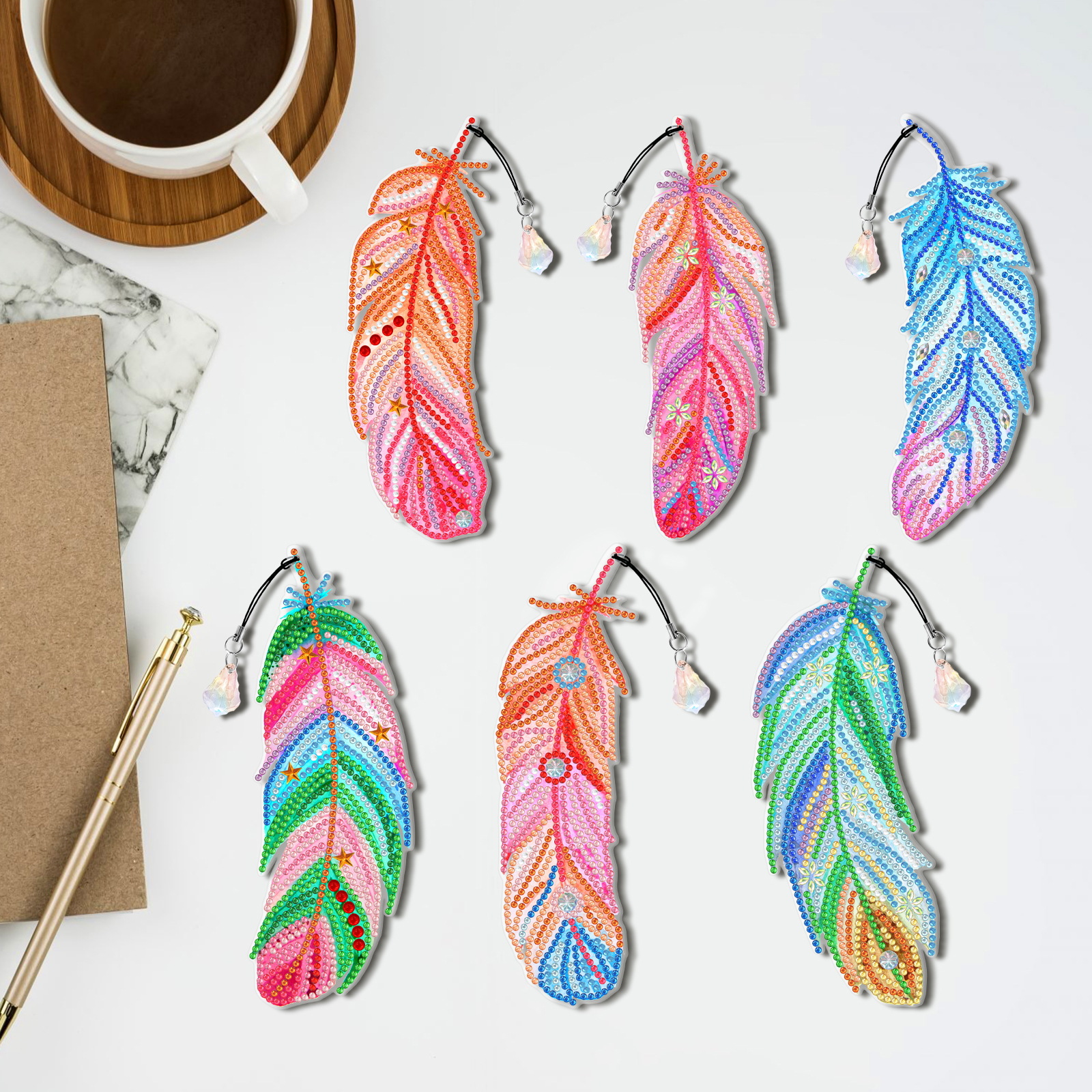 DIY Diamond Painting Feather Bookmark G