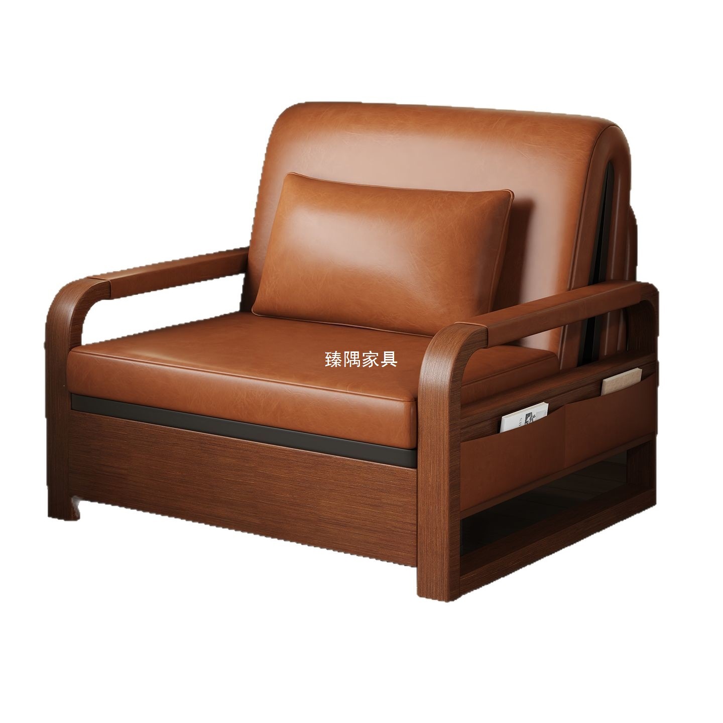 New Style Sofa Bed Folding Bed Multi-Functional All-In-One Dual-Use Double Living Room Oil Wax Leather Sofa Bed Retractable
