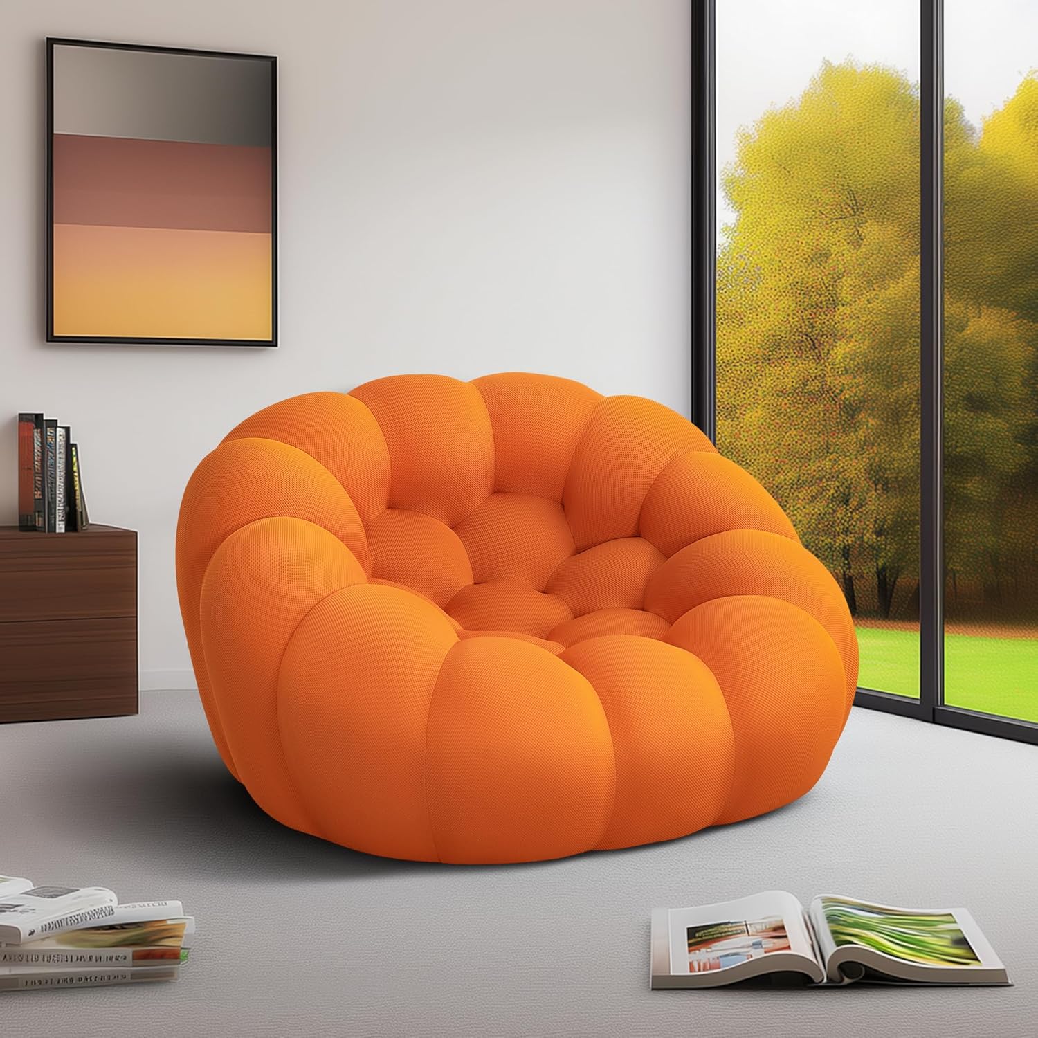 🎁74.8'' Modern Loveseat Sofa, 2 Seater Mesh Fabric Love Seat Floor Sofa