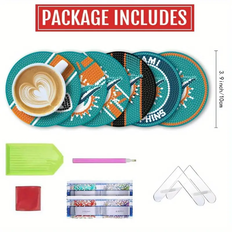 DIY Miami Diamond Painting Coasters