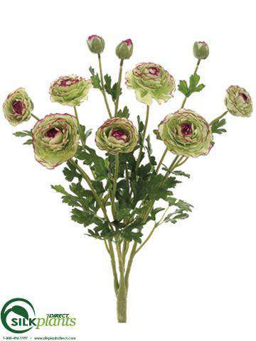 Silk Plants Direct Ranunculus Bush - Burgundy Two Tone - Pack of 6