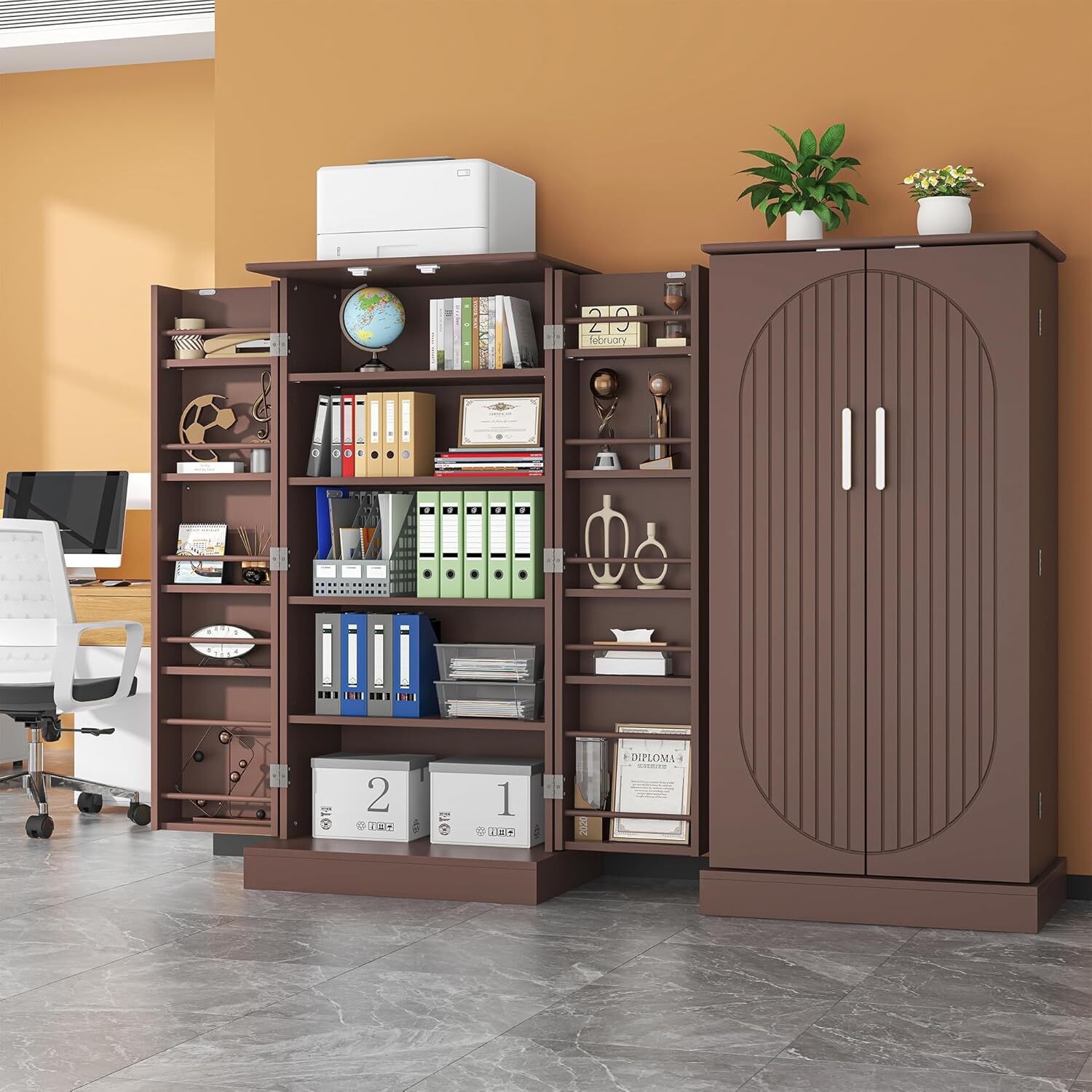 🔥HOT SALE🔥 47” Kitchen Pantry Cabinet with LED