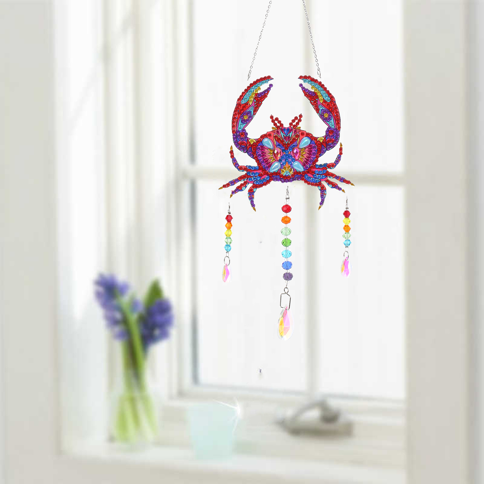 DIY Diamond Painting Wind Chime - Crab