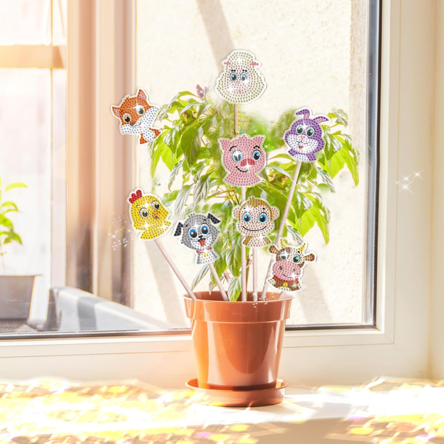 DIY Diamond Painting Desktop Decoration Ikebana - Animals B