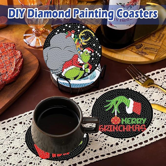 DIY Merry Christmas Diamond Painting Coasters