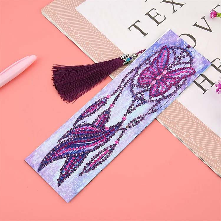 DIY Diamond Painting Bookmarks - Purple Butterfly