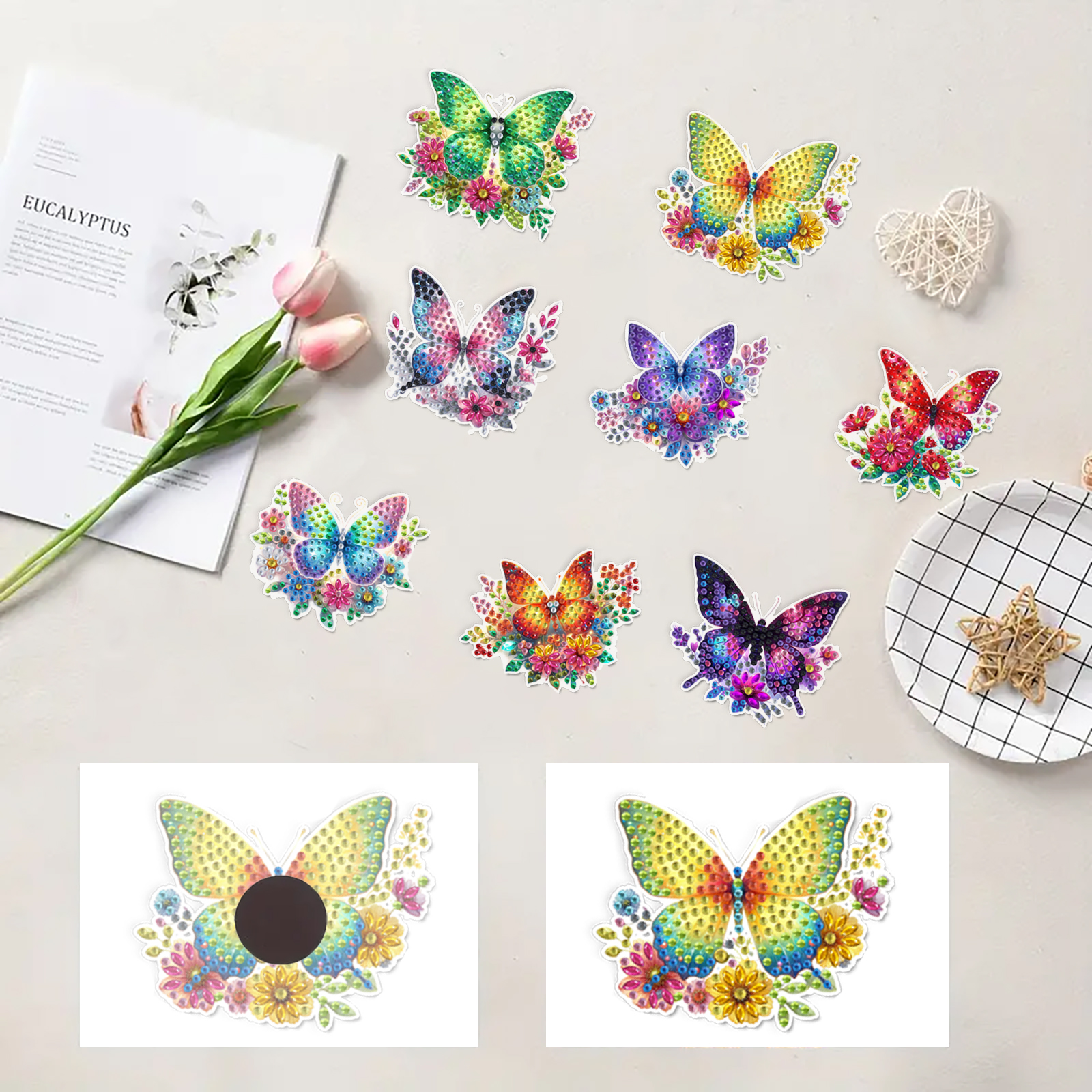 DIY Diamond Painting Fridge Stickers - Butterflies
