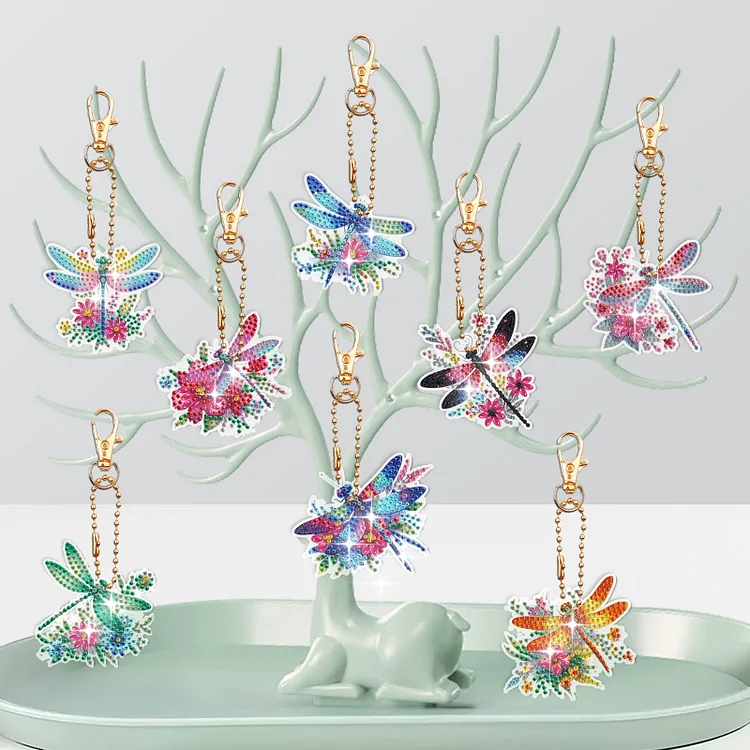 DIY Diamond Painting Keychain - Dragonflies