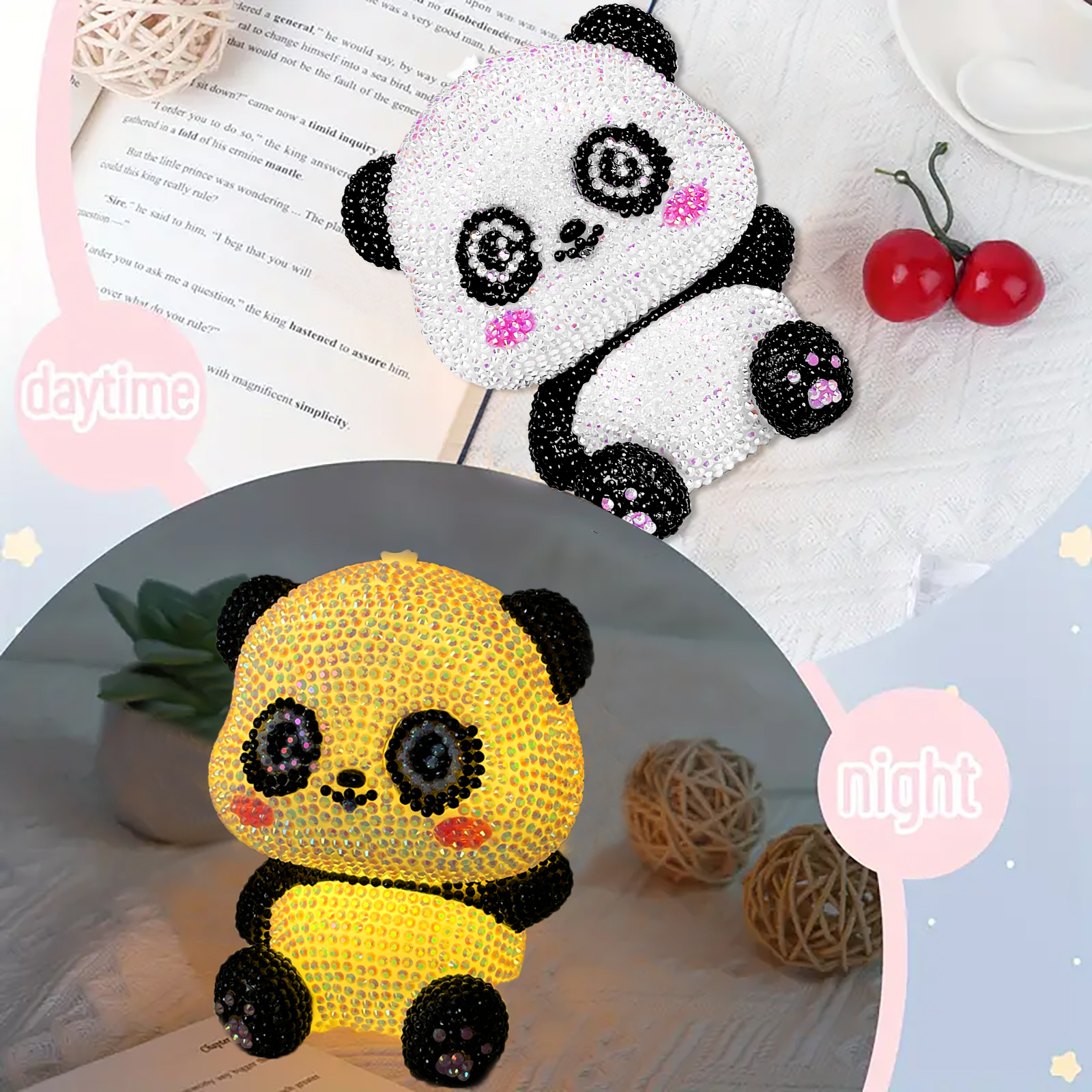 DIY Diamond Painting Night Light - Panda