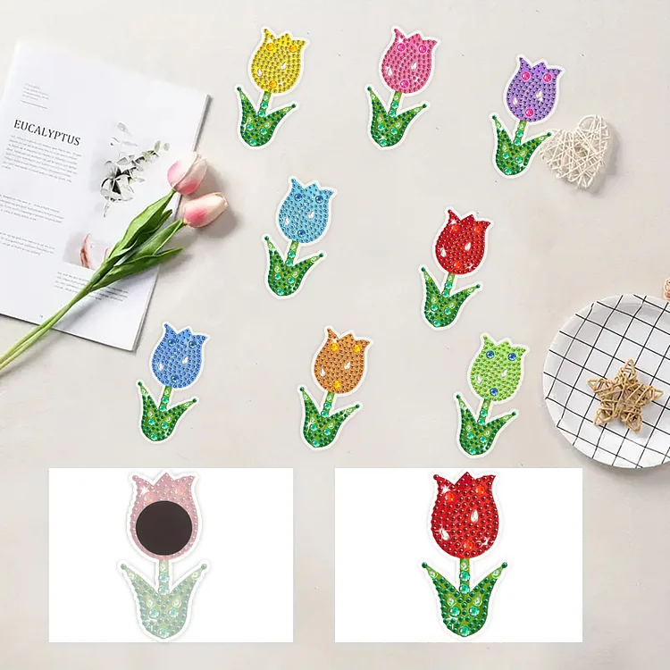 DIY Diamond Painting Fridge Stickers - Tulips
