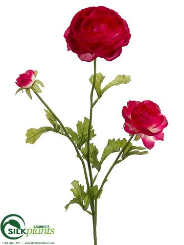 Silk Plants Direct Ranunculus Spray - Green - Pack of 12