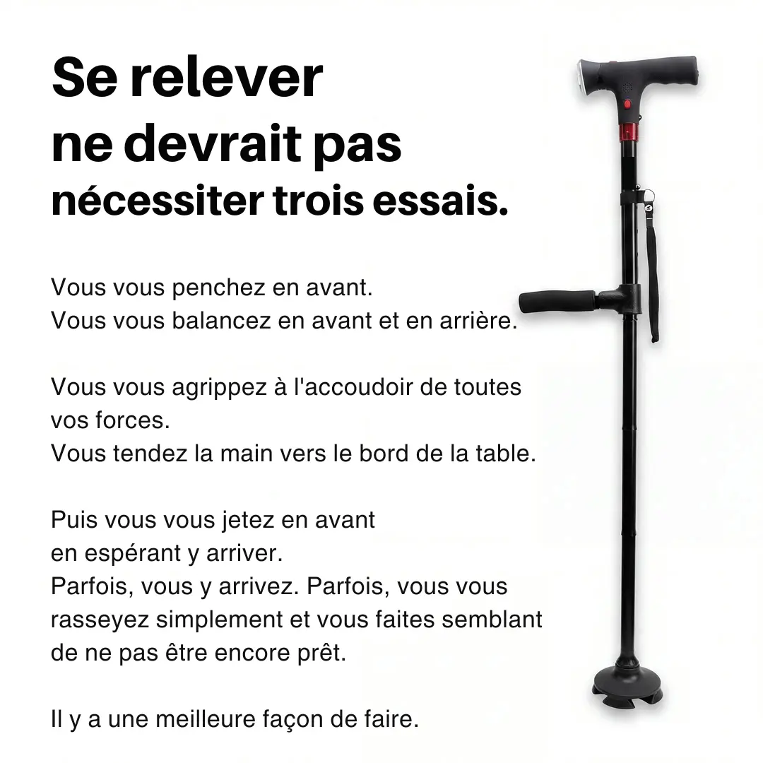 La canne qui aide à vous lever seul et marcher sans peur de tomber