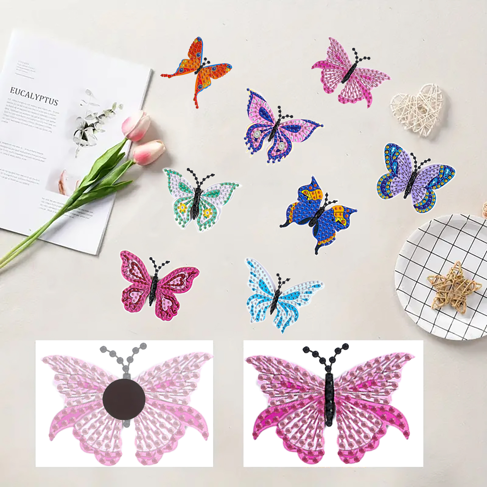 DIY Diamond Painting Fridge Stickers - Butterfly