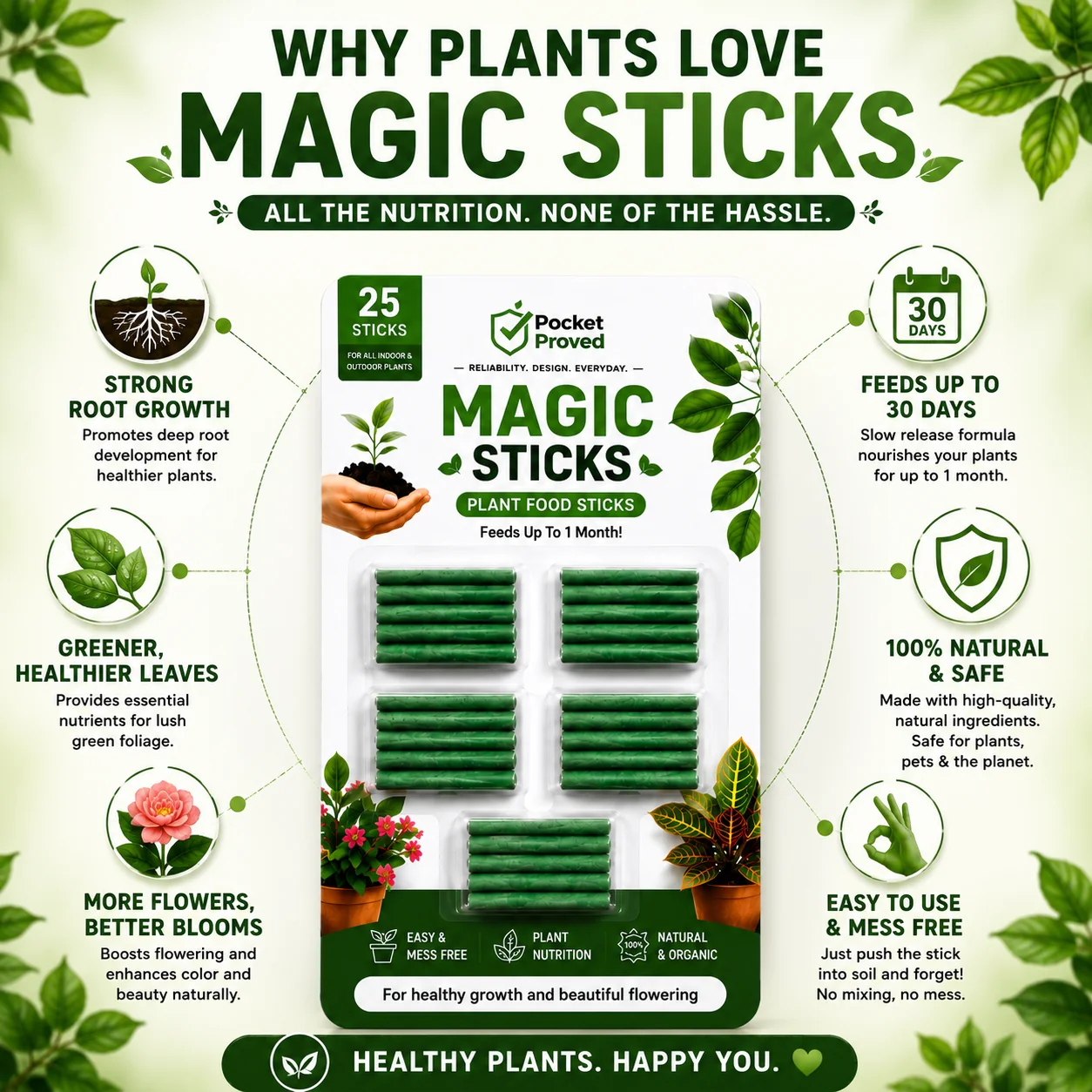 Magic Green Plant Sticks