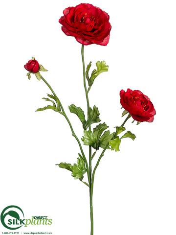 Silk Plants Direct Ranunculus Spray - Green - Pack of 12