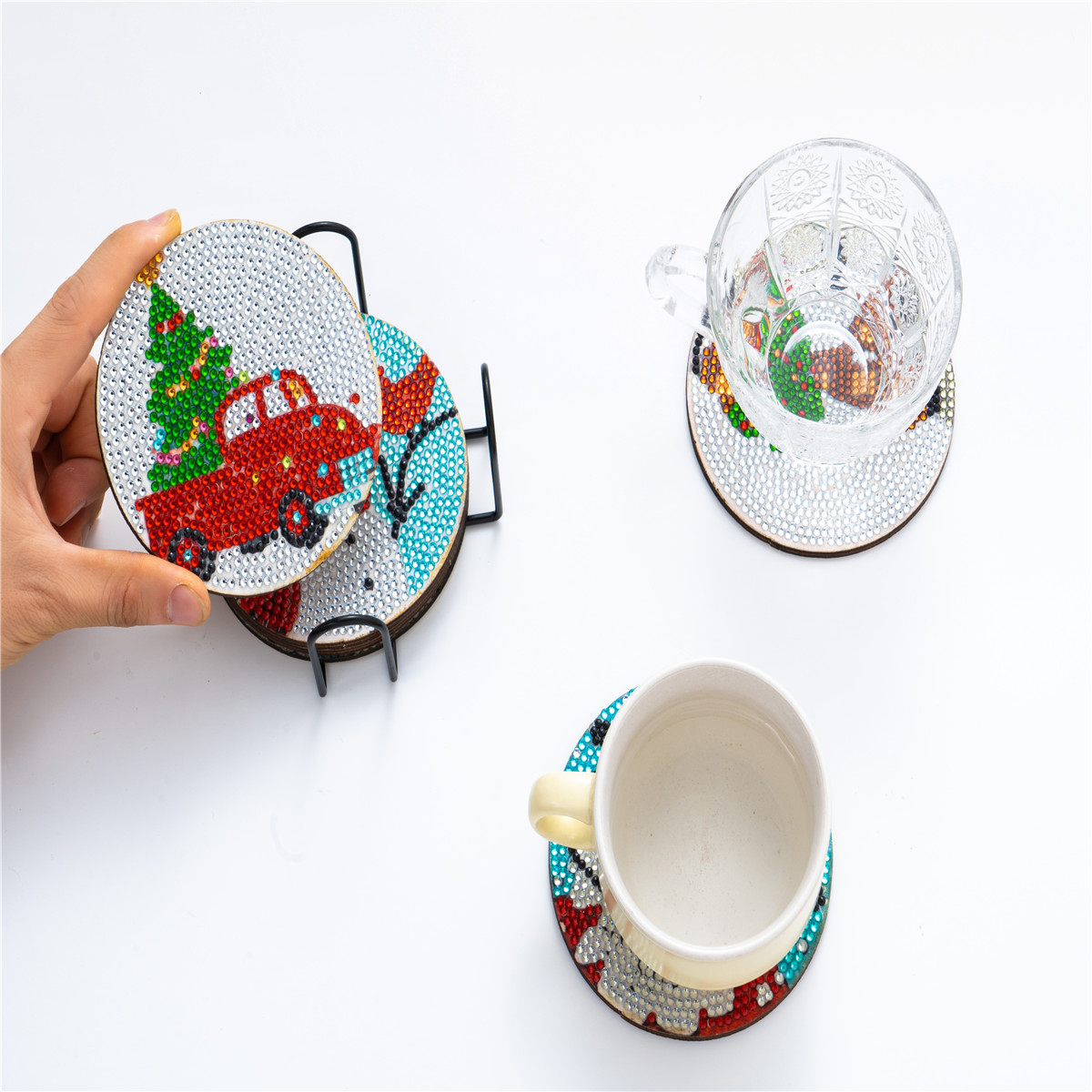 DIY Christmas D Diamond Painting Coasters