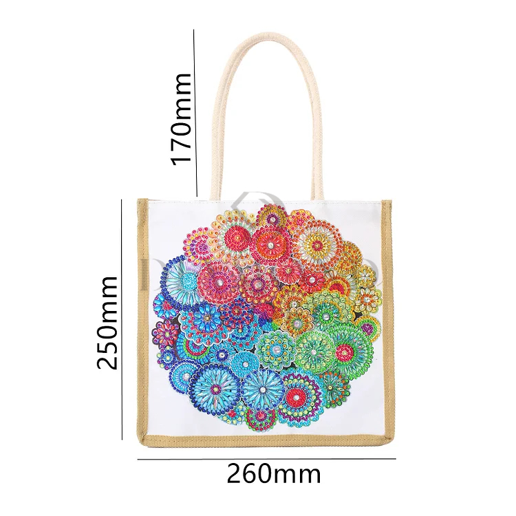 DIY Diamond Painting Canvas Tote Bag - Hundred Flowers Bloom