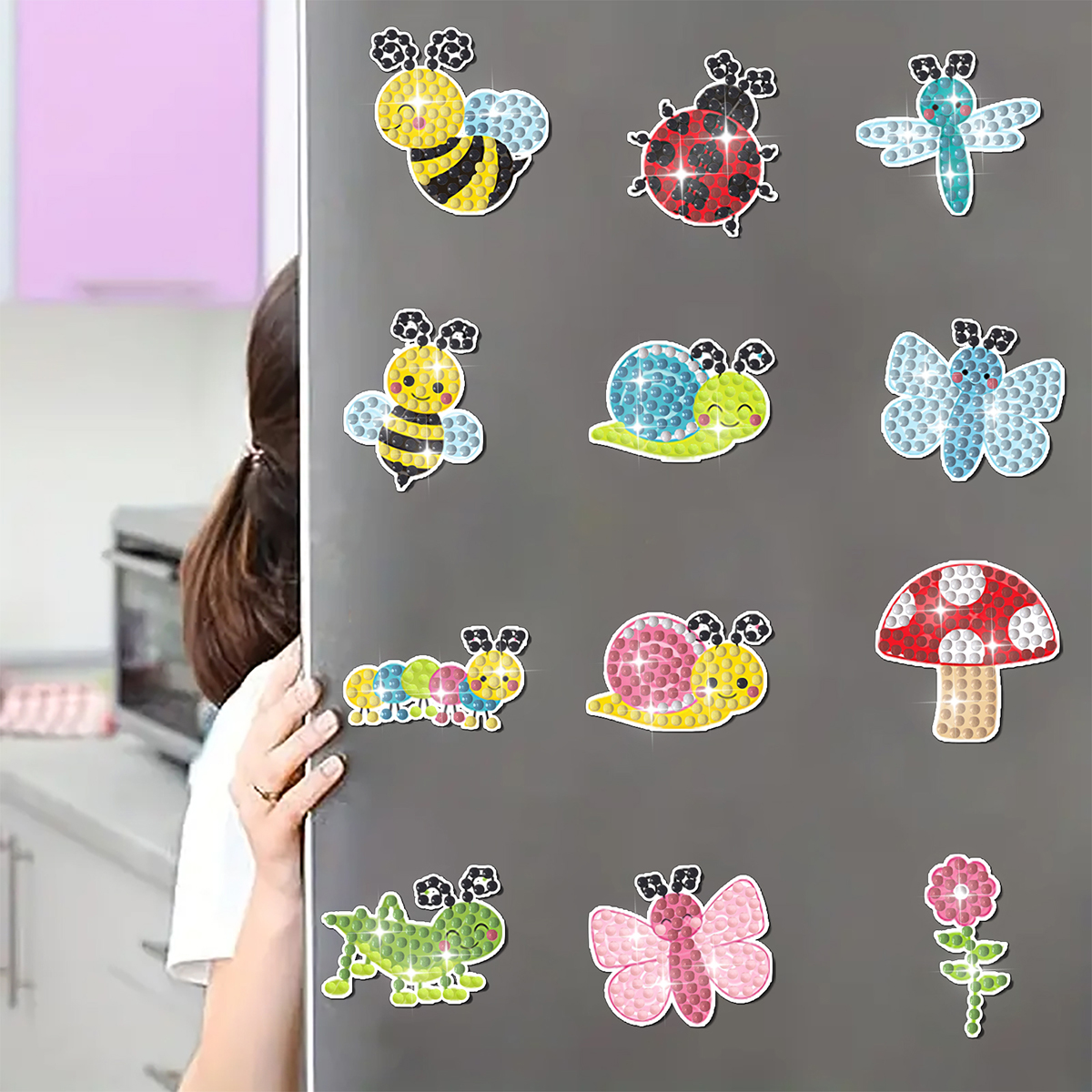 DIY Diamond Painting Fridge Stickers - Insects