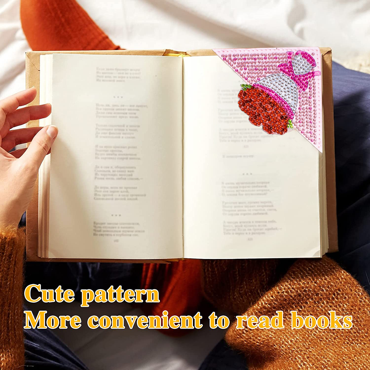 DIY Diamond Painting  Corner Bookmark - 4 Pcs Flowers