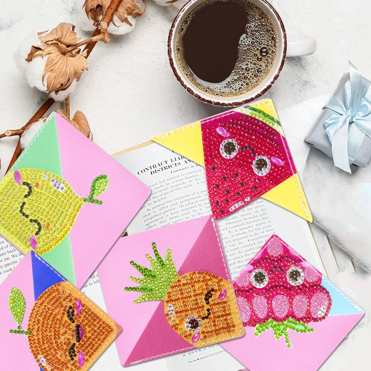 DIY Diamond Painting  Corner Bookmark - 9 Pcs Fruits