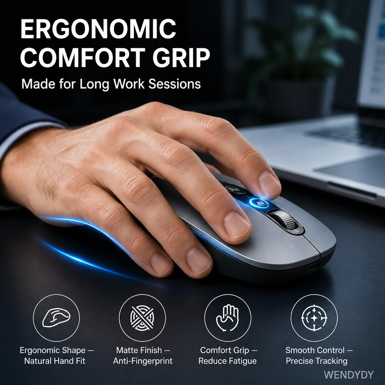 🖱️  AI Smart Voice Wireless Mouse – 1600 Words/Min, Translation Hub, Ergonomic ✨