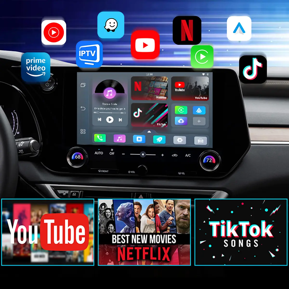 2025 NEW Upgrade Pairr Max Pro-Netflix /YouTube/ IPTV/TikTok Wireless CarPlay/ Android Auto Car Box