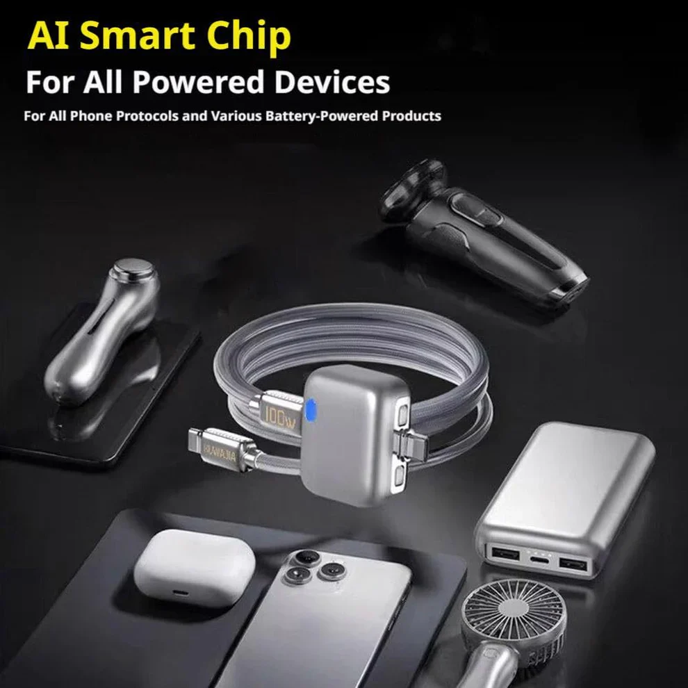 140W Fast Charge Separator – Auto Disconnect Charging Adapter - فاصل شاحن ذكي وإيقاف تلقائي للجوالات تايب سي حتى 140 واط
